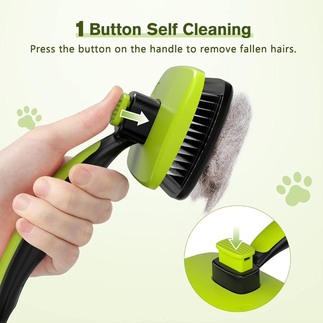 Dog Cat Slicker Brush Self Cleaning Pet Grooming Deshedding Tool