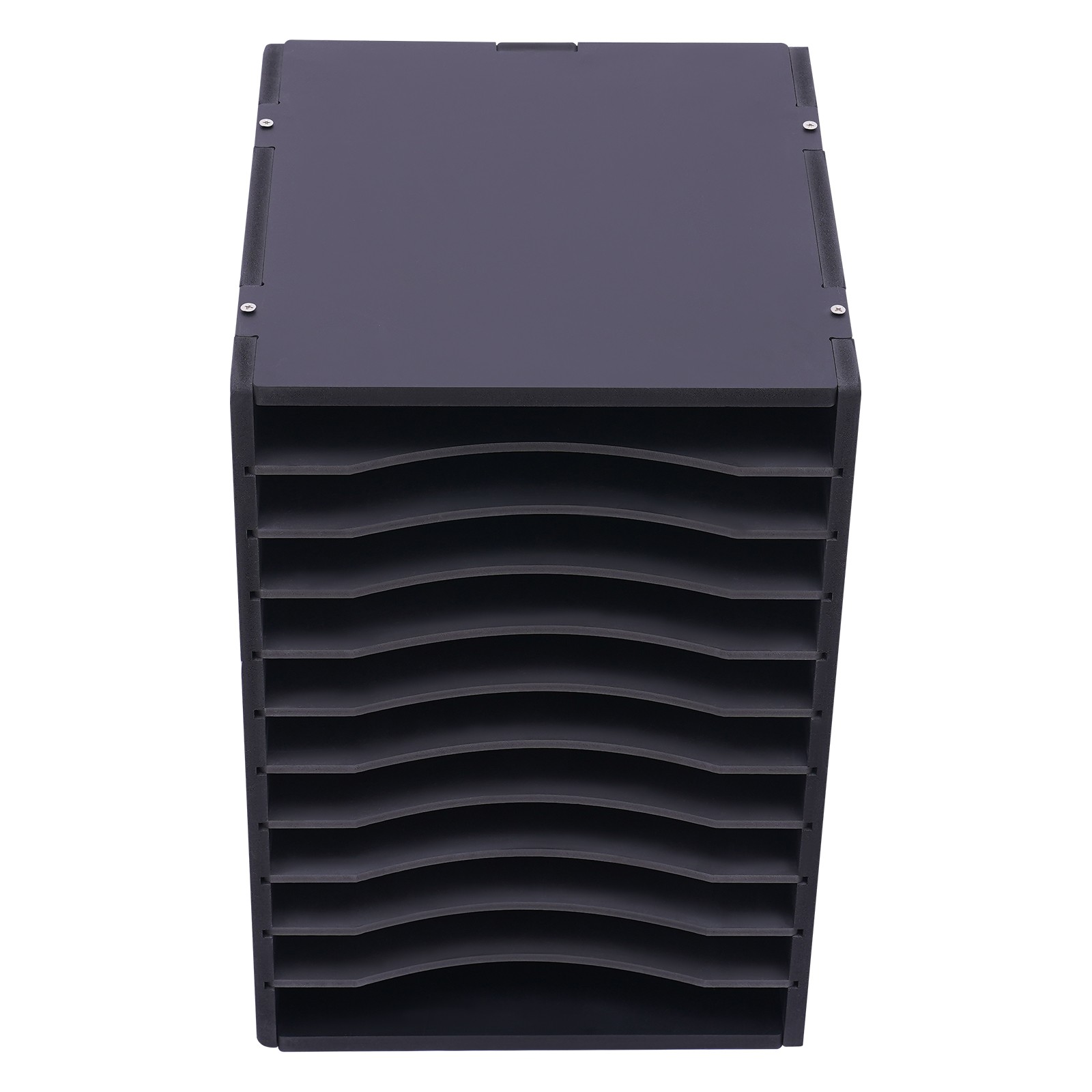 Vertical Desktop Sorter, 11 Compartment, Black, Letter-size Shelves