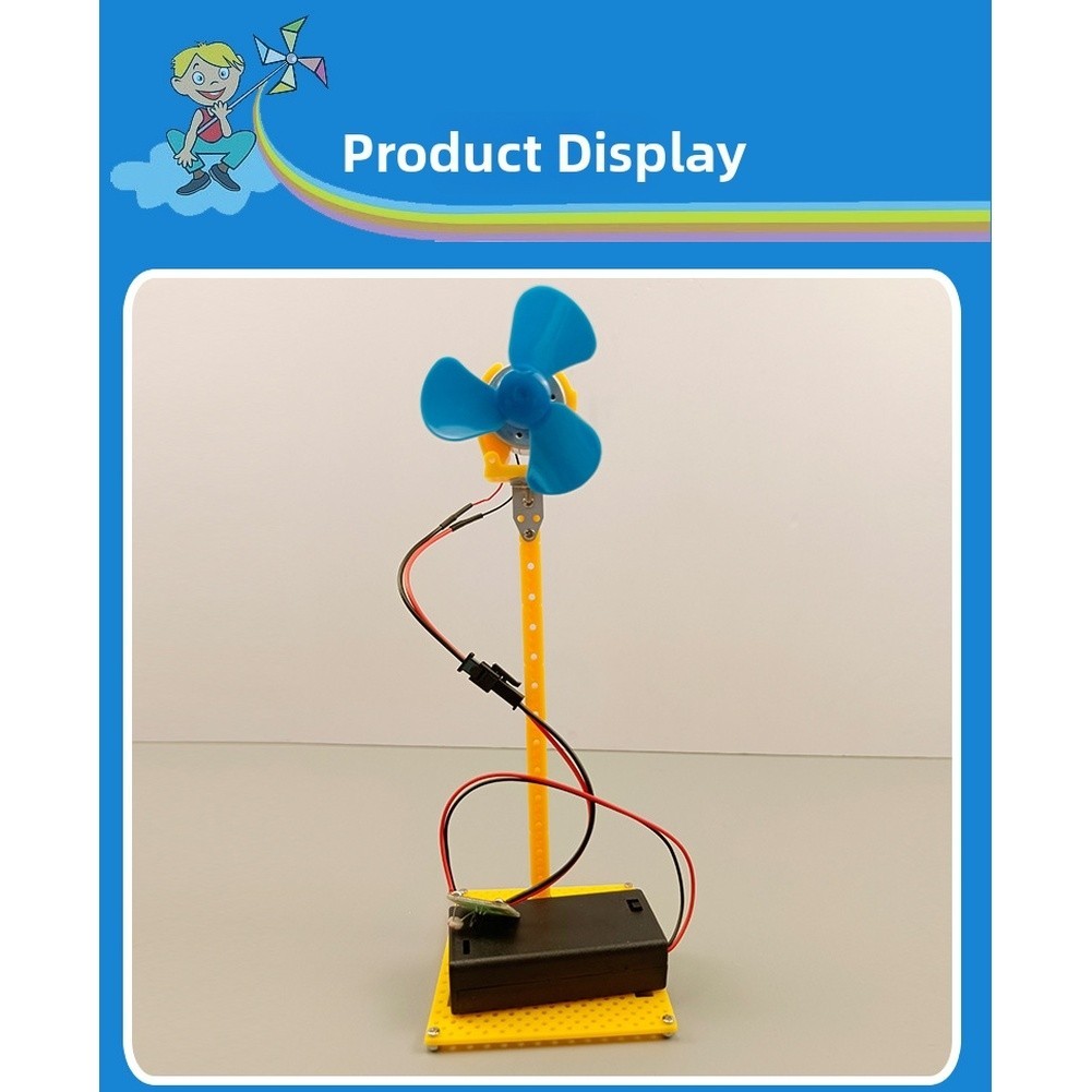 Physics Learning Kit Solar Powered Light Controlled Fan Model ABS Blue
