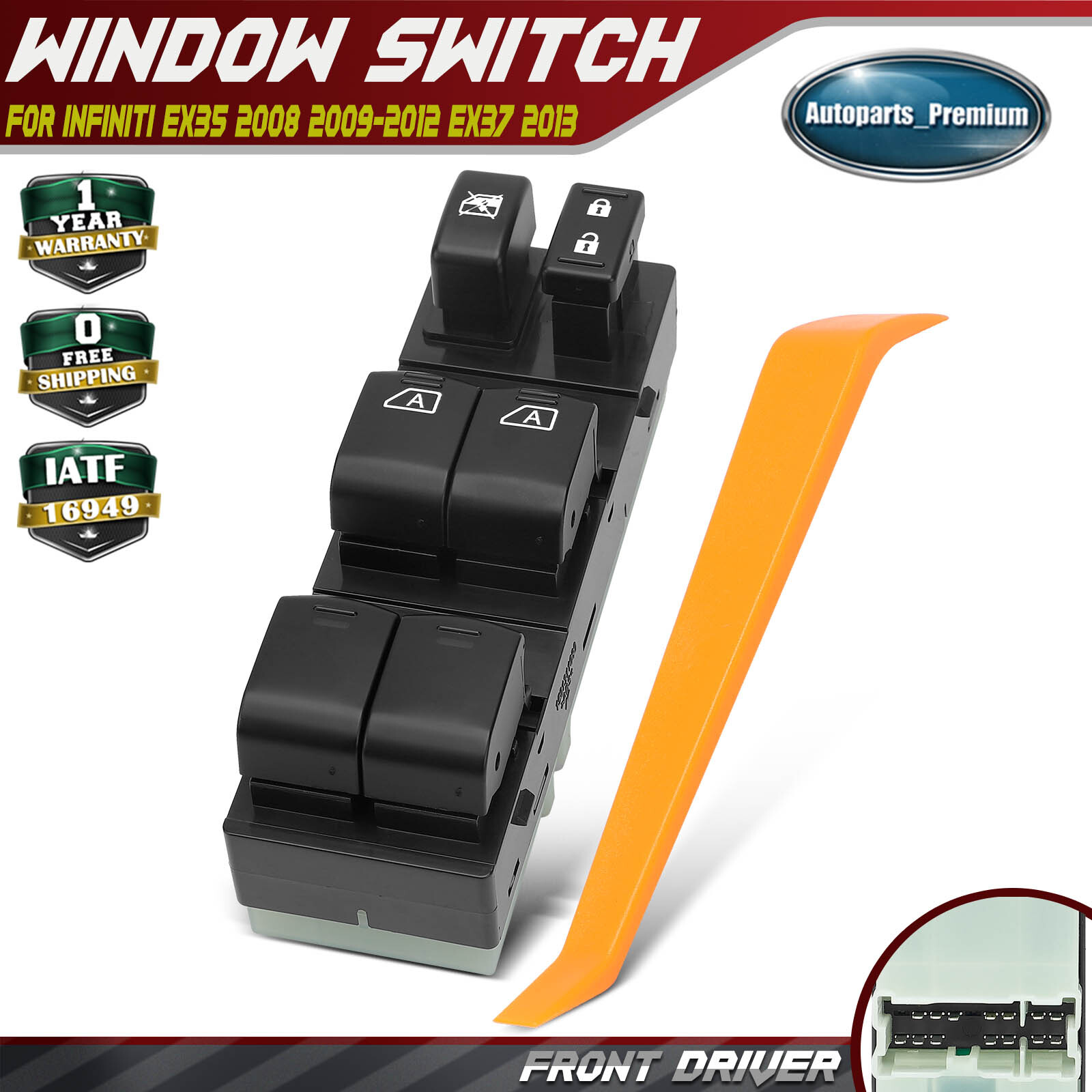 Front Driver Side Power Window Switch for Infiniti EX35 2008 2009-2012 EX37 2013