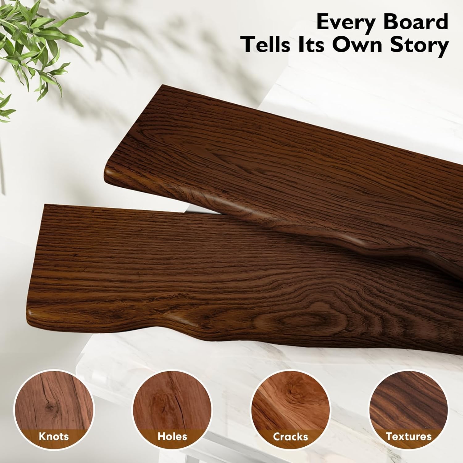 24in Solid Wood Live Edge Floating Shelves Rustic Wall Shelf Set Walnut