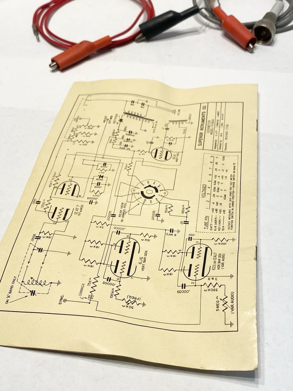 Leads And Manual For TV-50-A Genometer