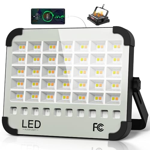 LED Solar Work Light Rechargeable, 20000LM Magnetic Portable Light, 200W