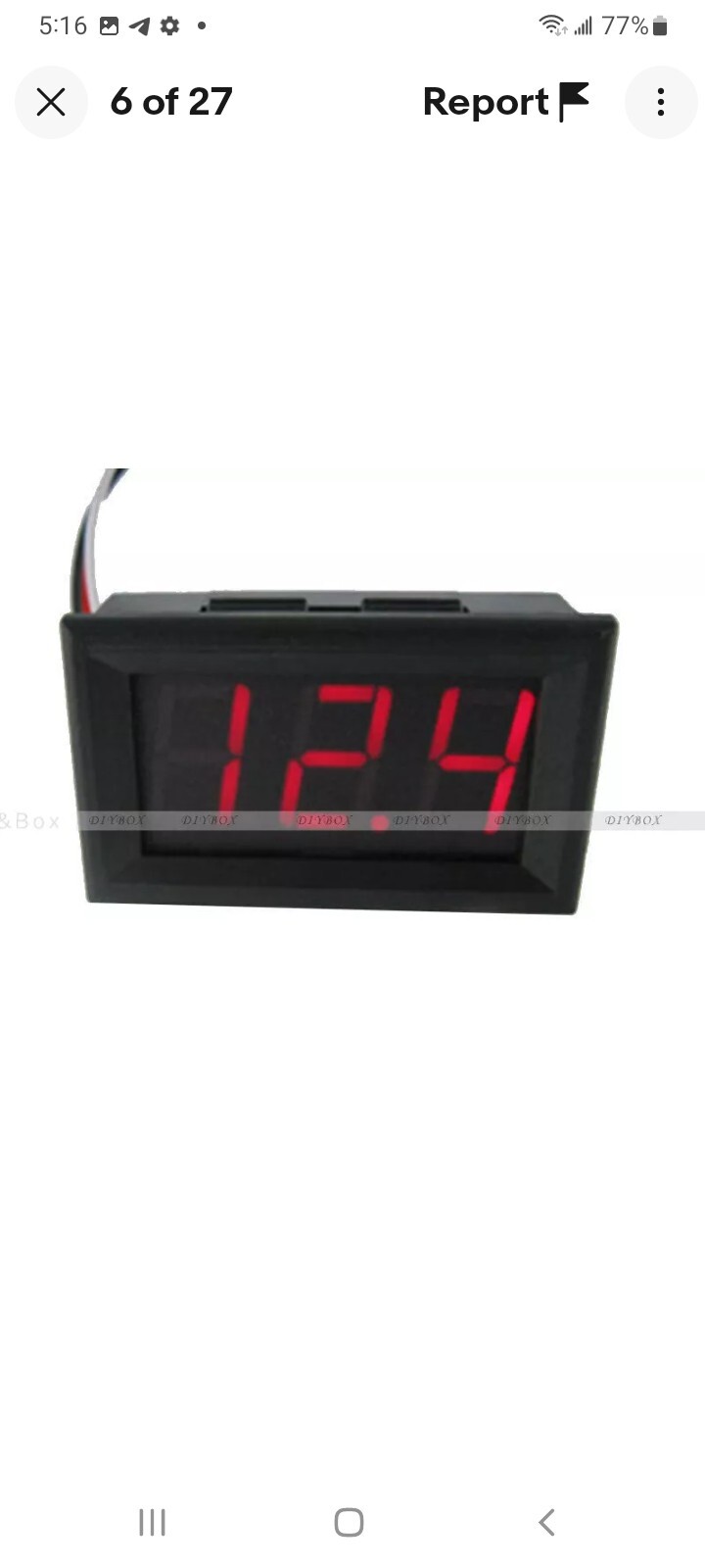 HOBBYIST - 4.5 - 30 VDC PANEL MOUNTABLE DIGITAL VOLTMETER. .56" RED LED READOUT.