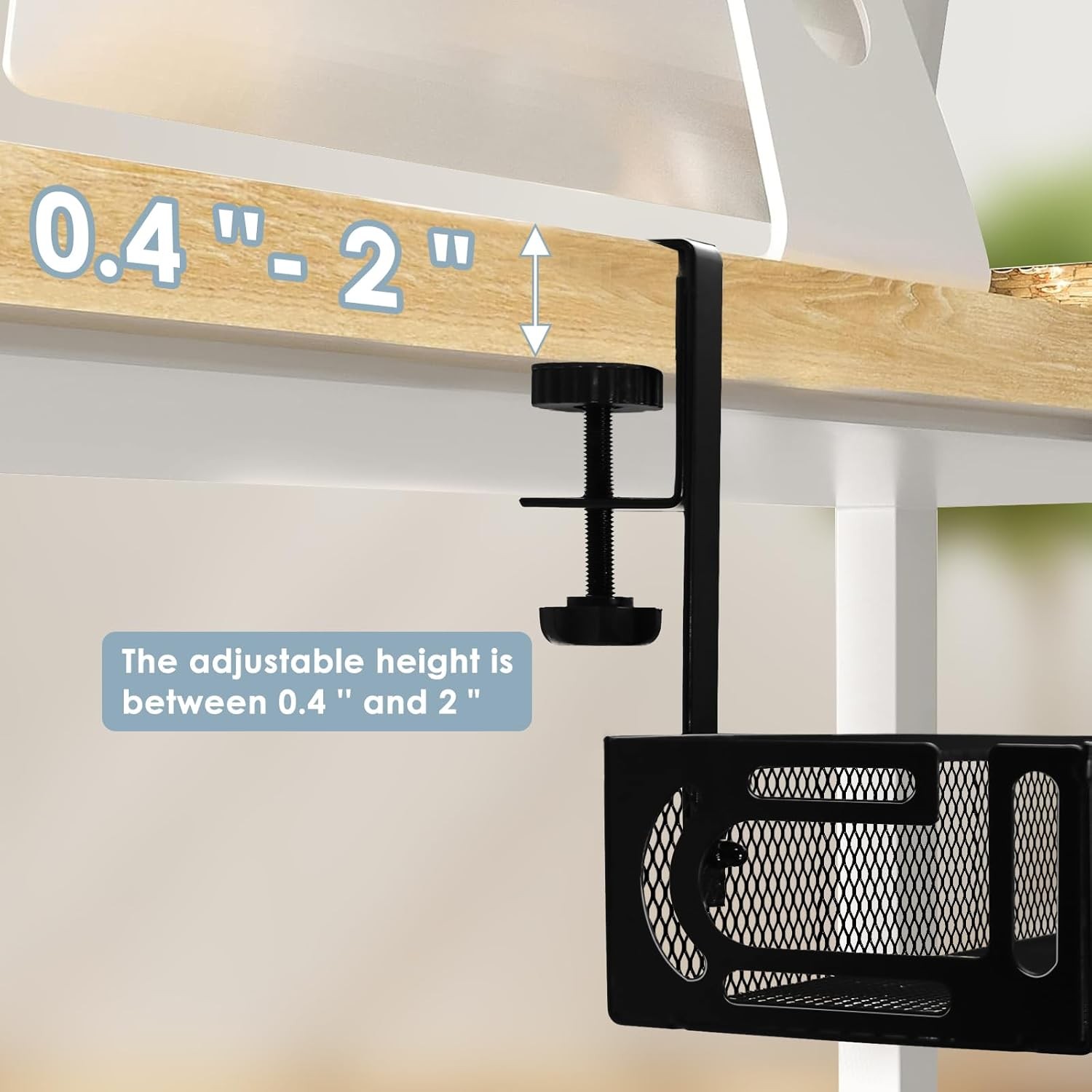No Drill Cord Manager, 25" Under Desk Black