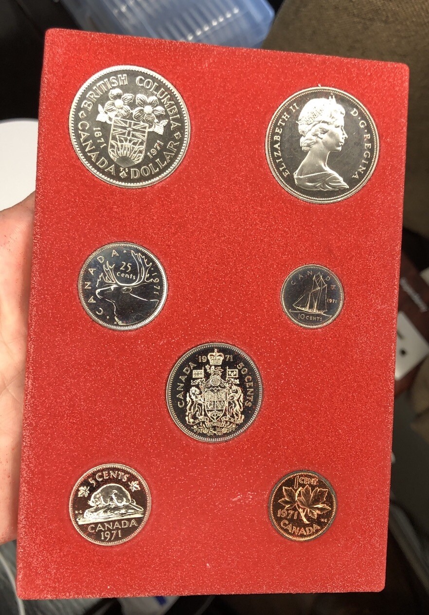 1971 Royal Canadian Mint  Coin Set / Orig.🕸️🕷️Spider Web Wrap🕷️🕸️ !