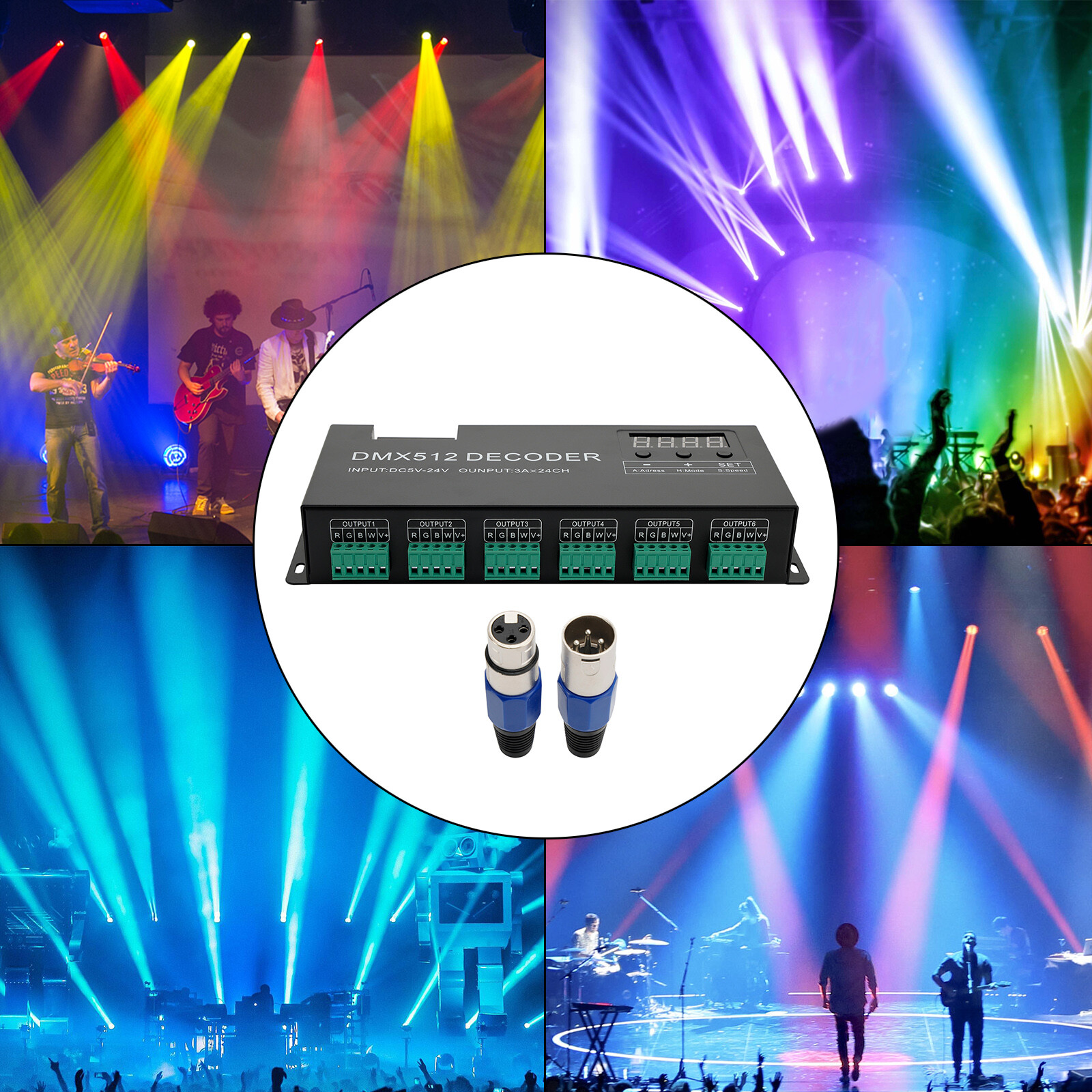 24 Channel DMX 512 Decoder RGBW PWM Dimmer Driver LED Strip Light Controller #8