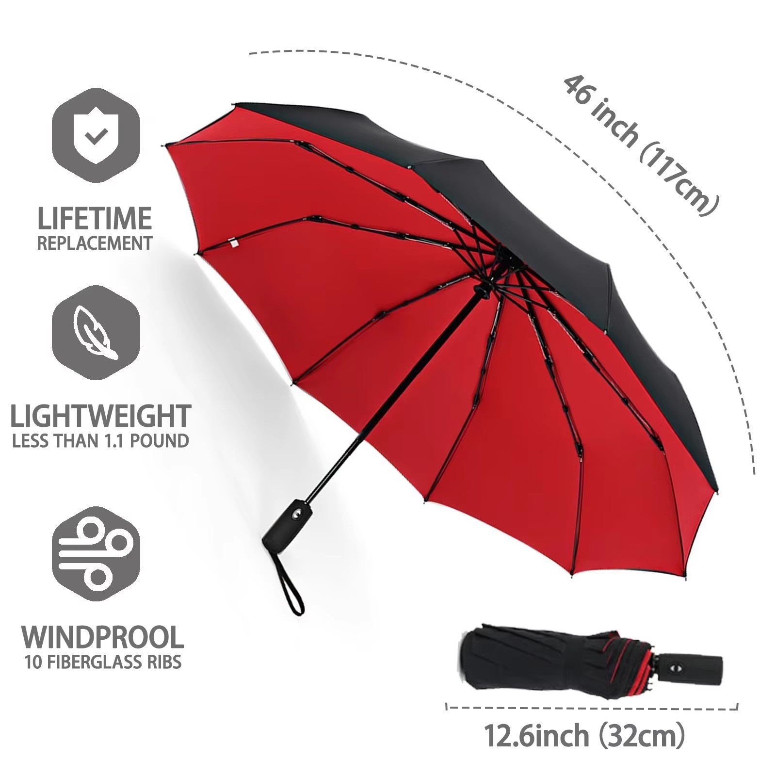Windproof Double Layer Fully Automatic Anti Storm Resistant Umbrella Gift Men