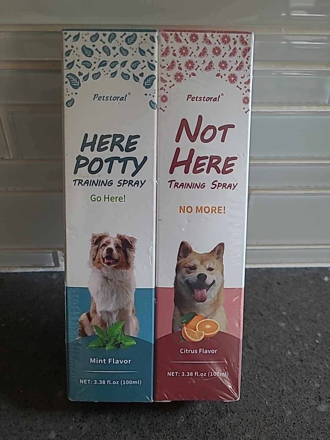 Petstoral Dog Not Here & Here Potty Training Spray Kit Puppy 3.38 oz Ea 03/2028