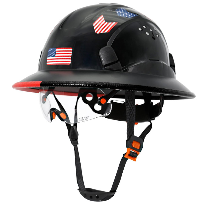 Full Brim Hard Hats with Visor Construction OSHA Approved - Vented Hard Hats ...