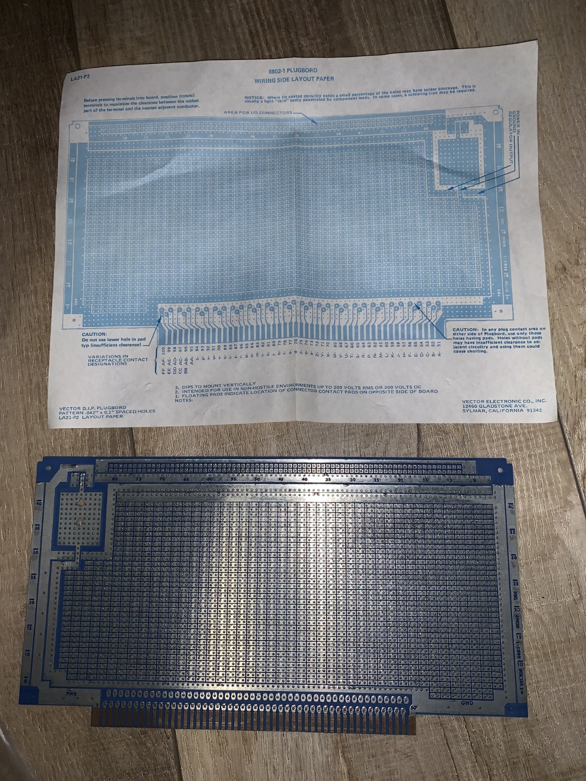 Vector Plugboard 8802-1 Proto board D.I.P. wire wrapping stl bus r681 u/w 63 h1