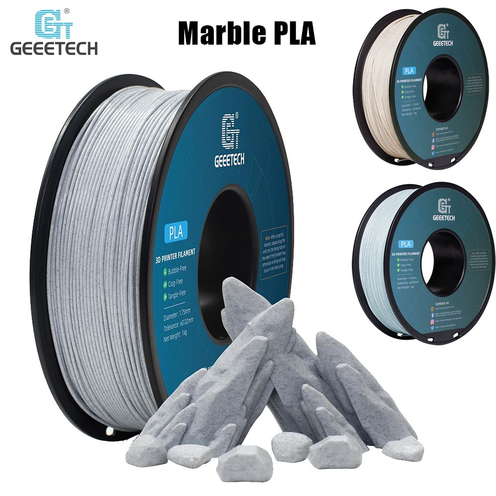 1KG/Roll 1.75mm GEEETECH 3D Printer Filament Like Marble PLA Stones Texture US