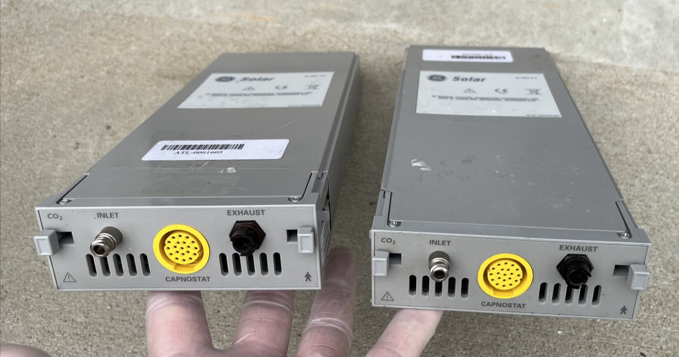 GE Solar Capnostat (MSN/SS CAP) CO2 Module W/ Inlet Exhaust Untested For Parts