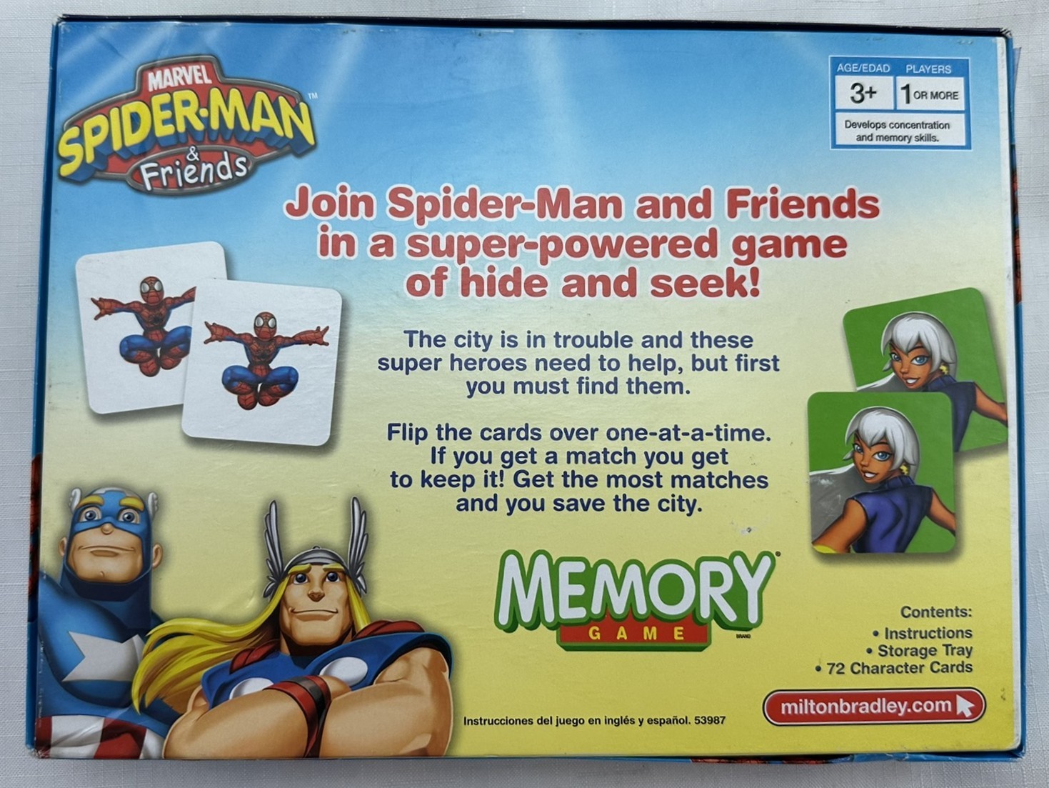 2007 Marvel Spider man and Friends Memory Game Complete Great Condition