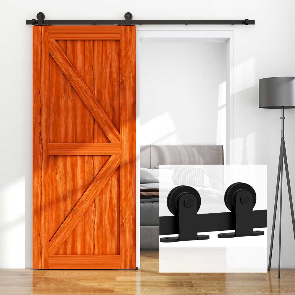 5FT Sliding Barn Door Hardware Kit for Single and Double Doors Quietly