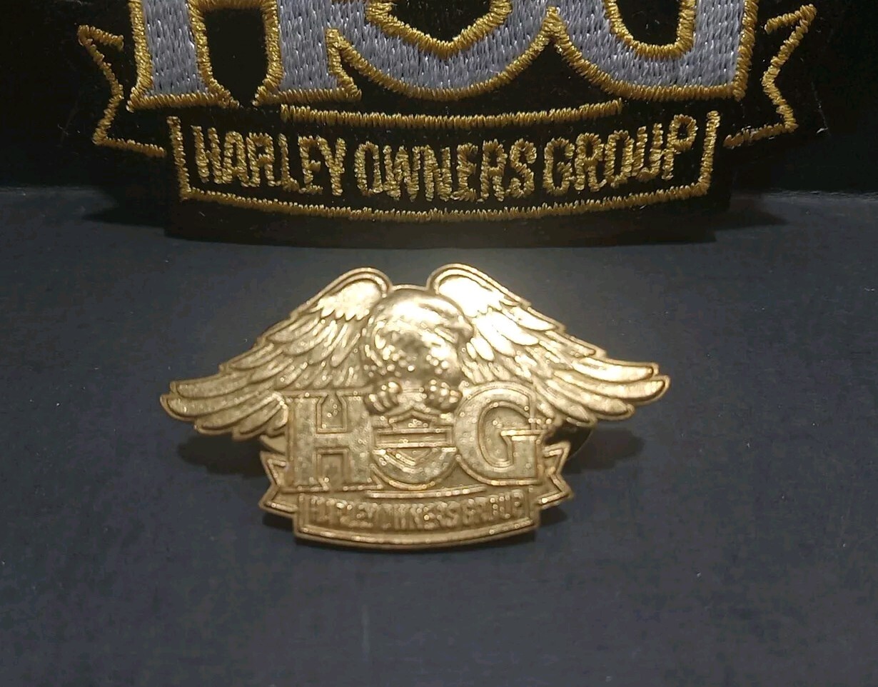 Harley Davidson HOG Harley Owners Group Patch and Pin Eagle Gold Pin