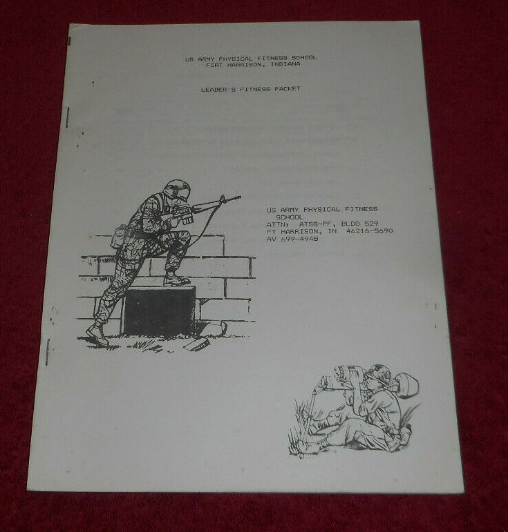 Vintage US Army Physical Fitness School Fort Harrison IN Leader's Fitness Packet