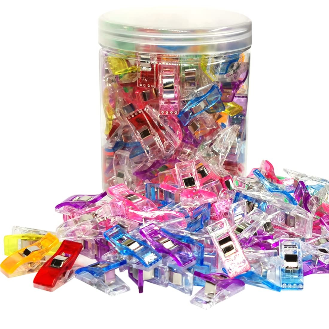 Plastic Sewing Clips, 120 Pcs with Jar, Premium Quilting 1.06 inches