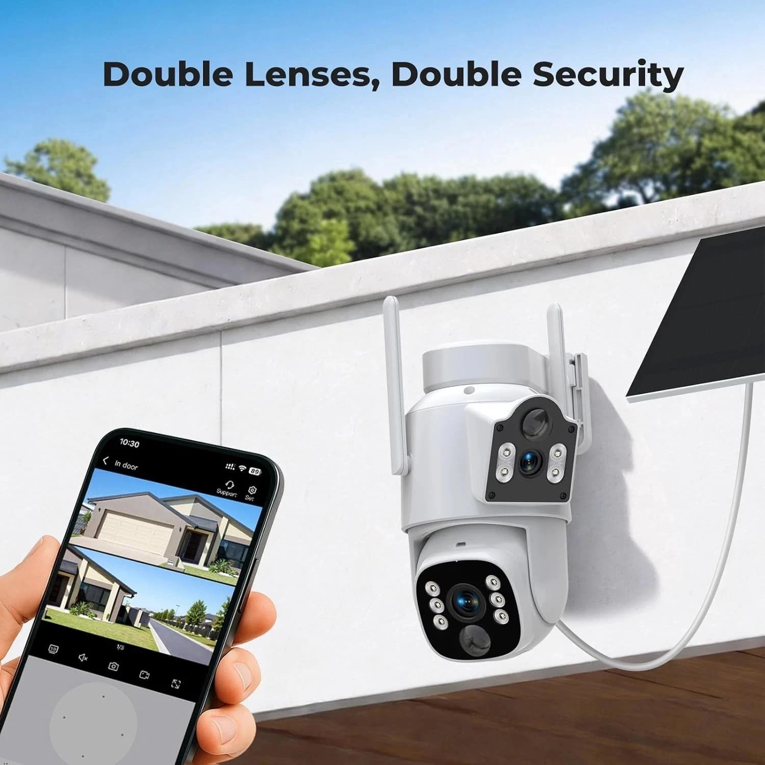 Security Camera System Wireless Solar Panel Outdoor WIFI Home 10CH NVR CCTV Set