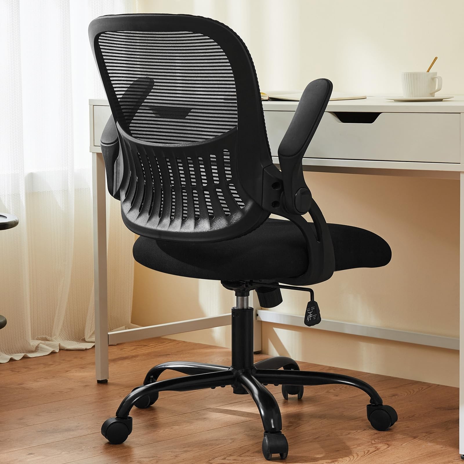 Office Computer Desk Chair, Ergonomic Mid-Back Mesh Rolling Work Swivel Task ...