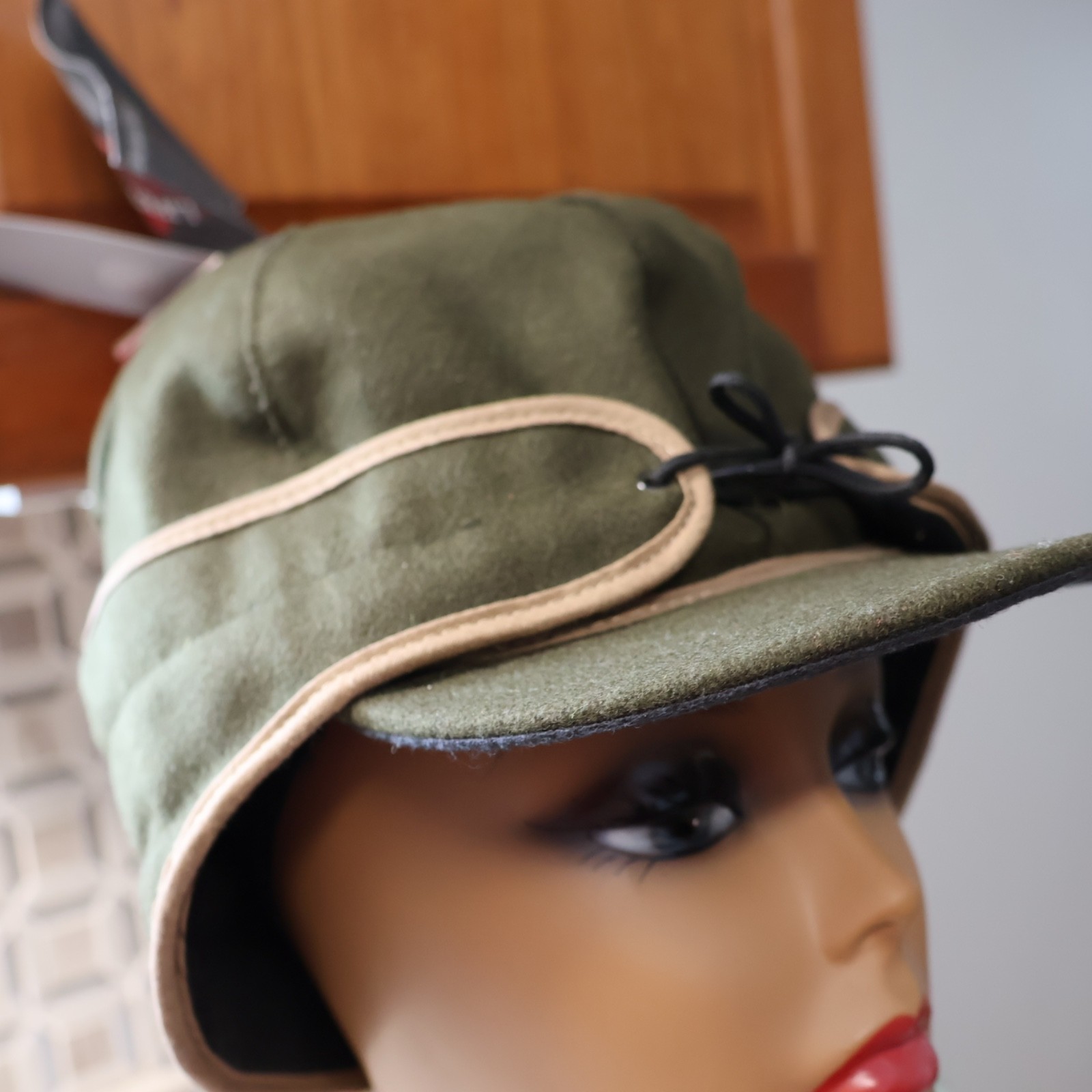 Stormy Kromer The Original Cap Green Mackinaw Wool Blend Hat Mens Size 7-1/4 USA