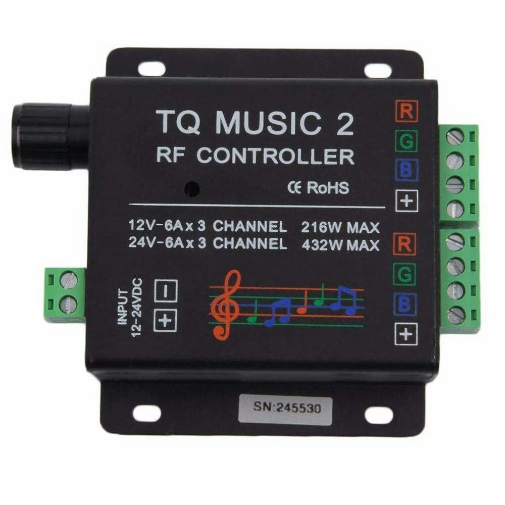 LED RGB Music Touch Controller RF Remote Touching Color 3.5MM Audio 15 Modes