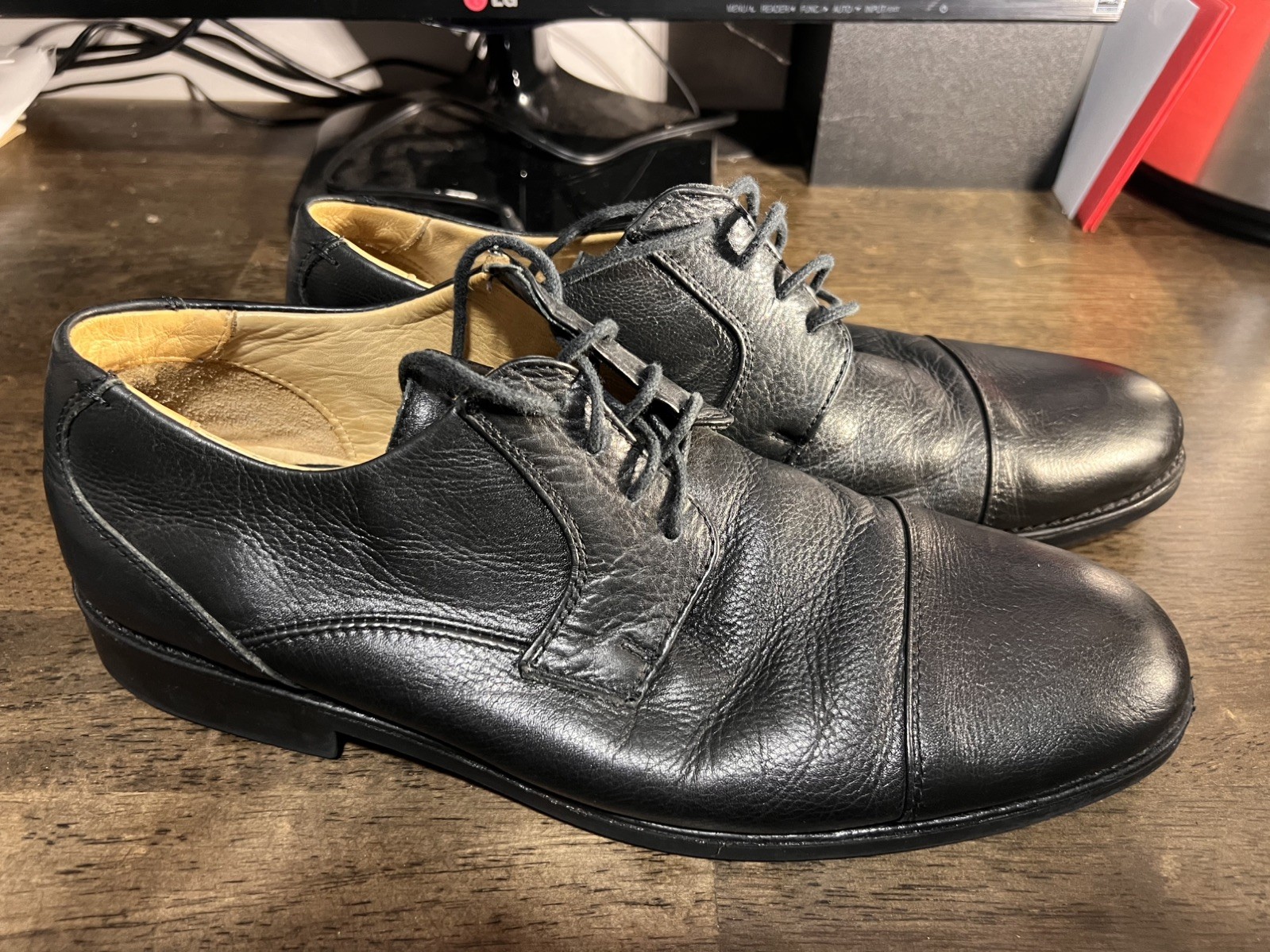 Belvedere Duke Black Cap Toe Oxford Dress Shoes Men’s 11.5 D Leather