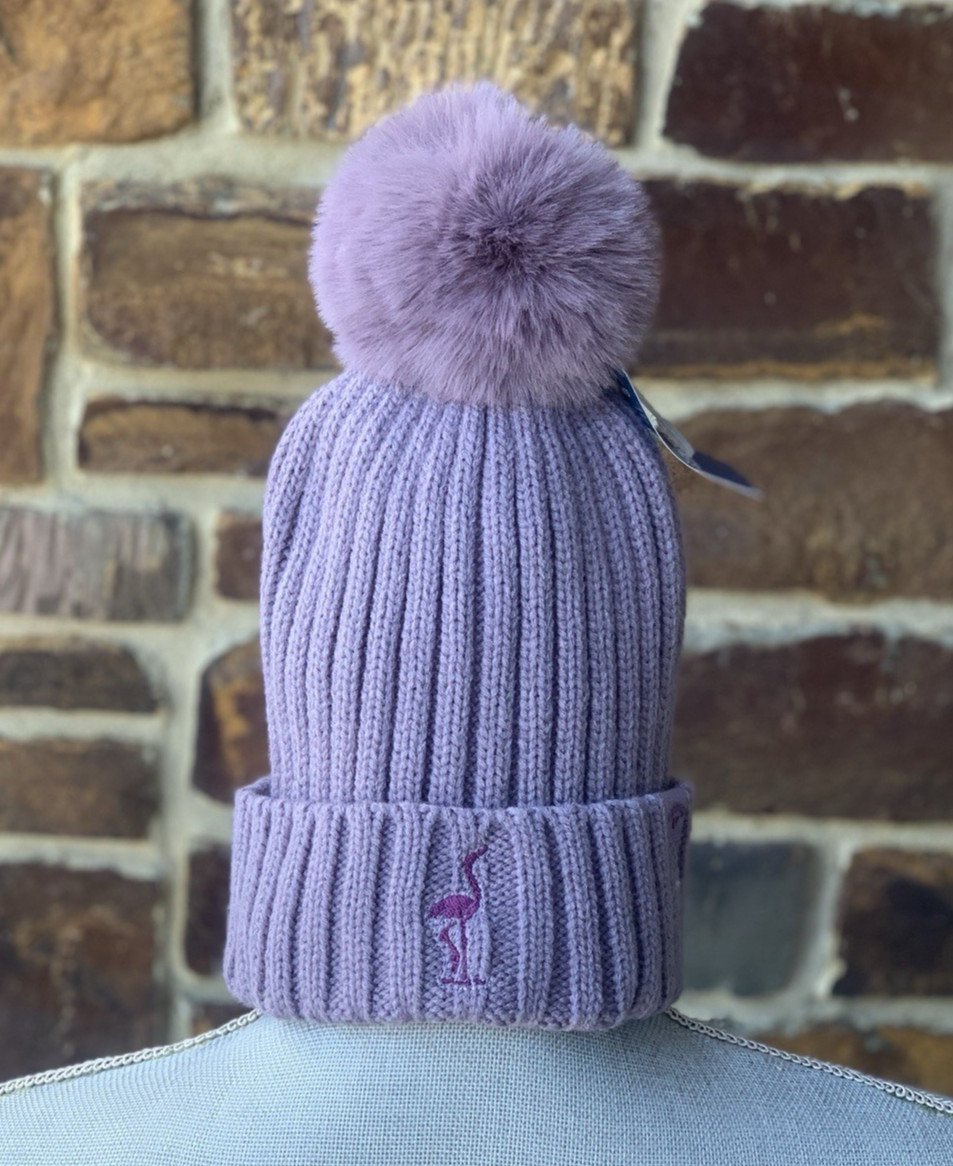 NWT Callaway Women's Extended Season Golf Beanie with Pom in Violet Haze