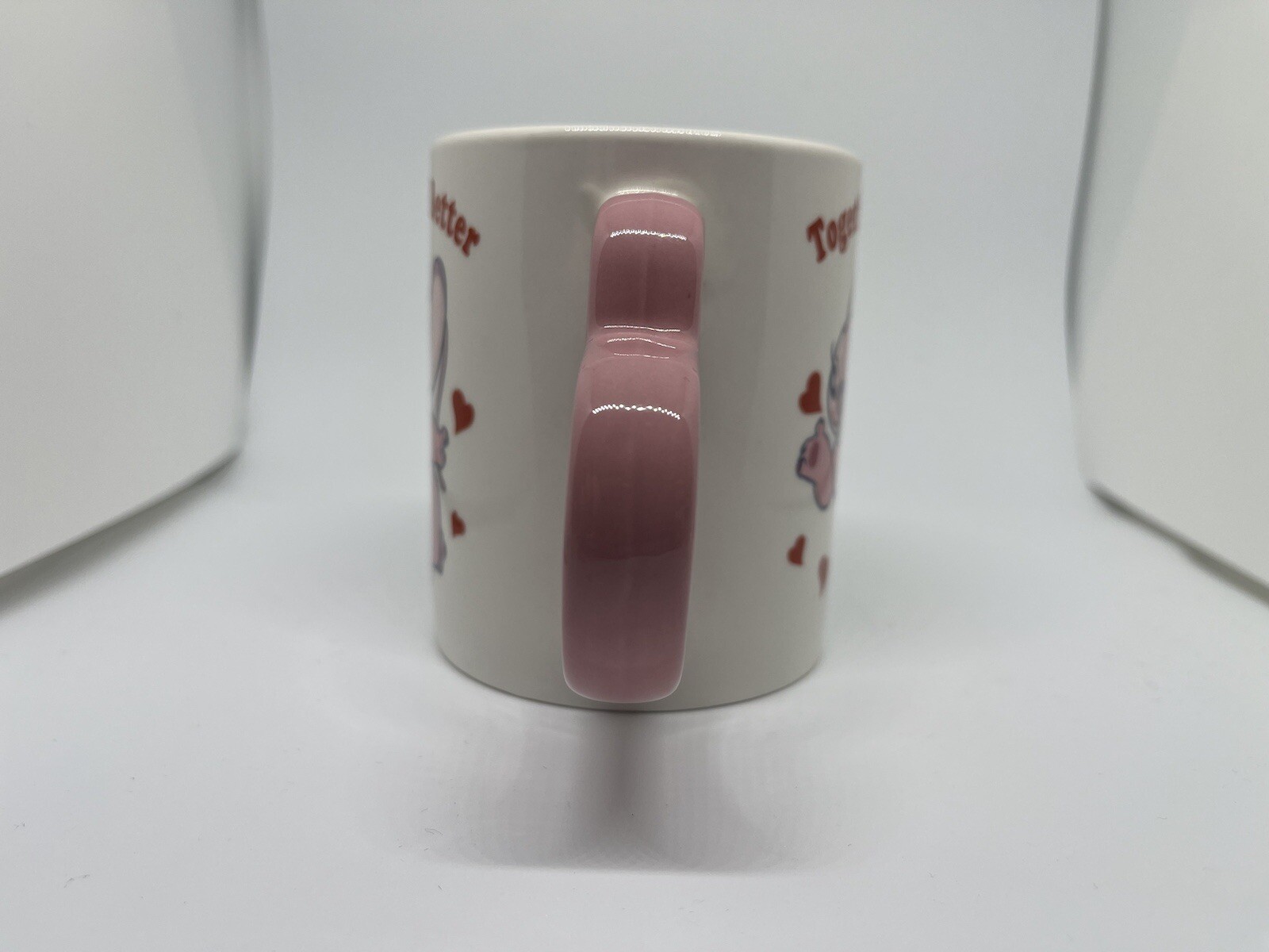 Disney Lilo & Stitch Together Is Better Tea Coffee Mug Cup Heart Handle Pink