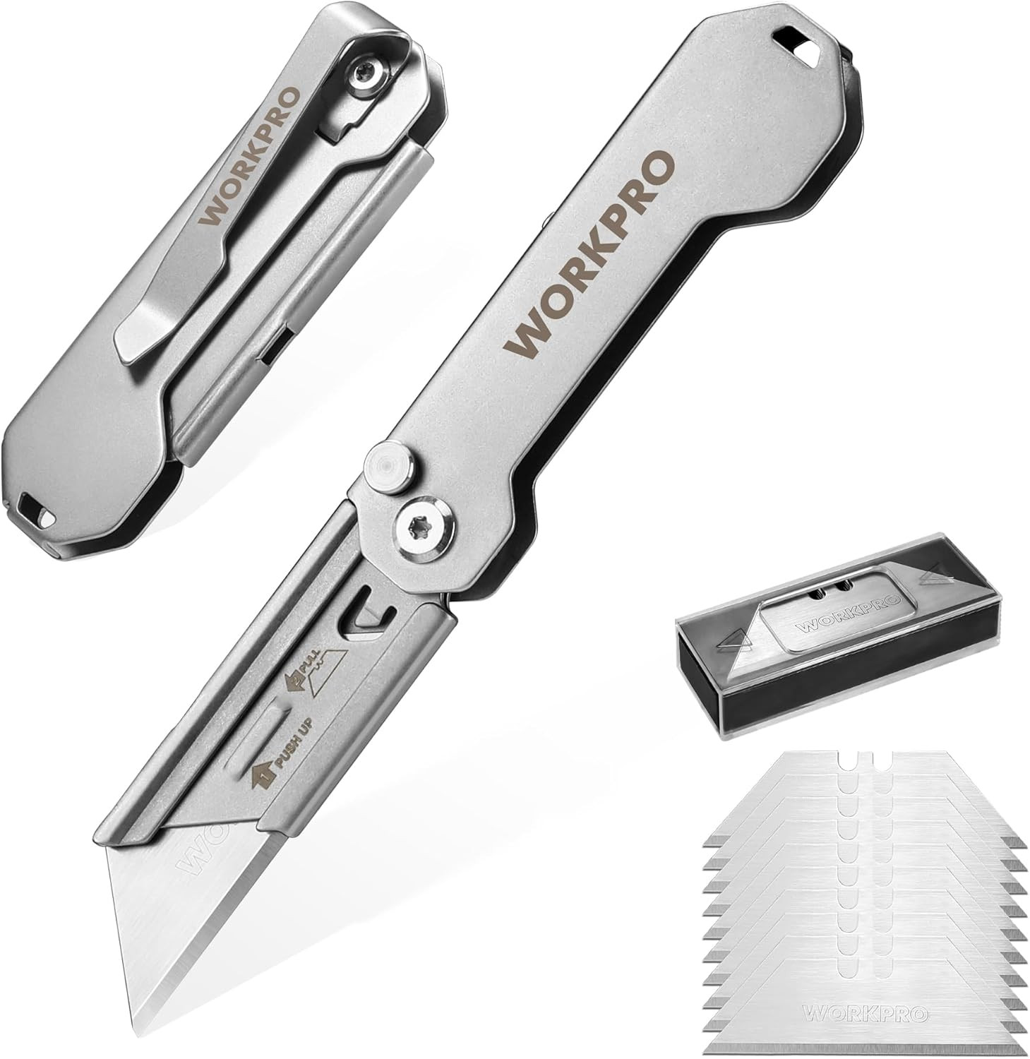2PCS EDC Folding Utility Knife, Mini Box Cutter with Quick Open Axis Lock, Quick