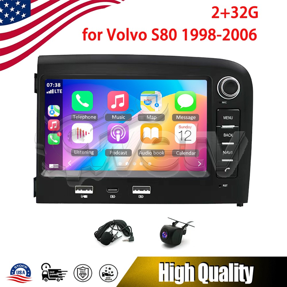 7” 2+32G Upgrade Android 14 Car Stereo for Volvo S80 1999-2006, Wireless Ca...