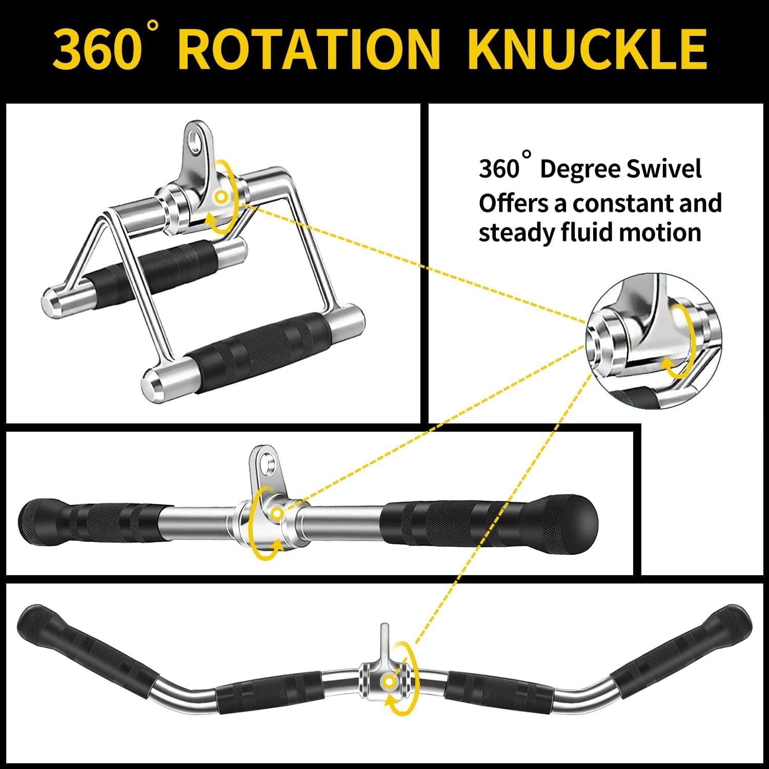 Durable Tricep Pull Down & LAT Pulldown Attachments Set - Enhance Your Home Gym