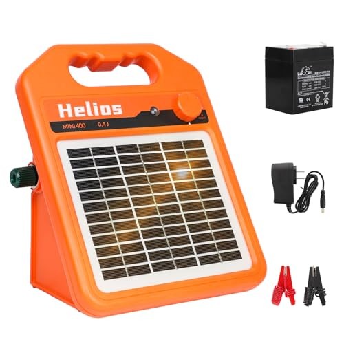 MINI400 30 Miles Solar Electric Fence Charger, 0.4 Joule Solar Electric Fence