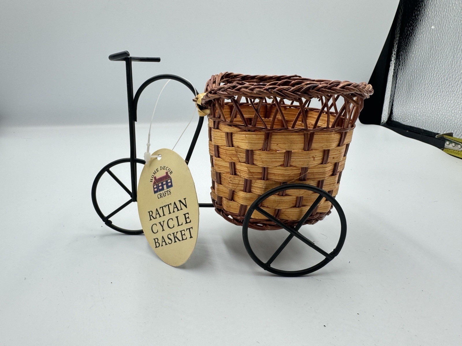 Rattan Style Home Decor Bicycle Basket Mini Cute