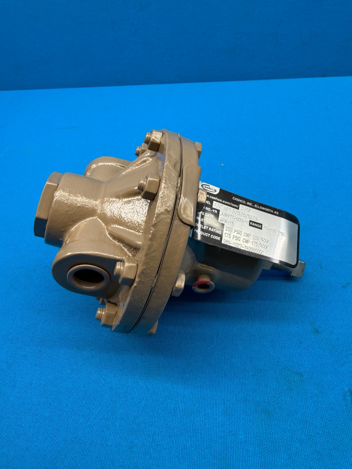 Cashco 1/2" NPT D/CI/CI/S2/.N. 250PSIG Pressure Reducing Regulator