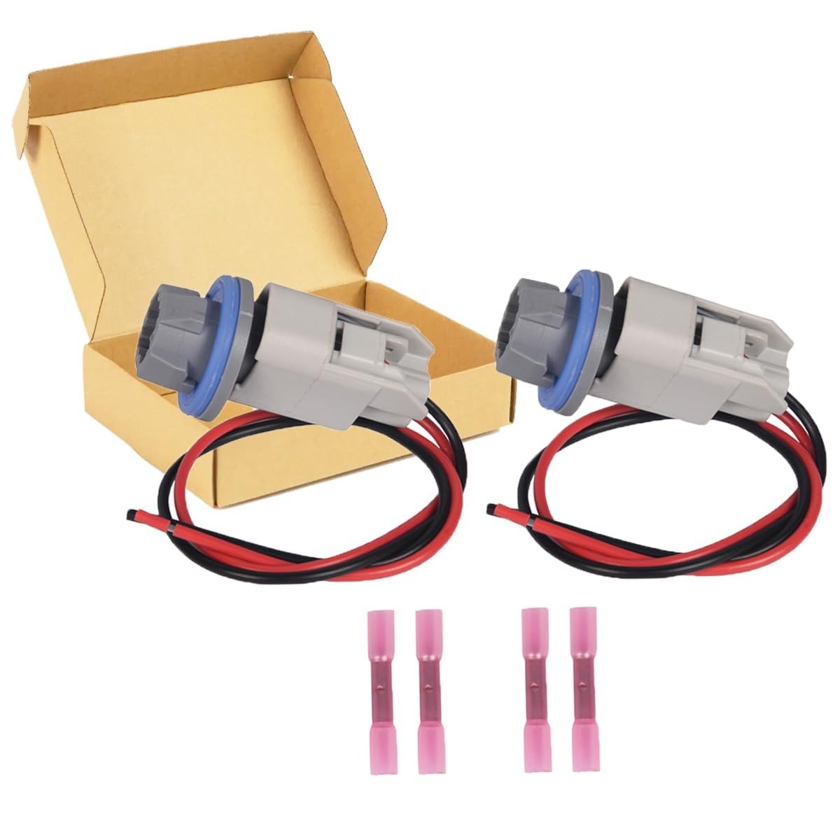 2 Set Rear License Plate Light Lamp Bulb Socket Connector Wiring Pigtail Harness