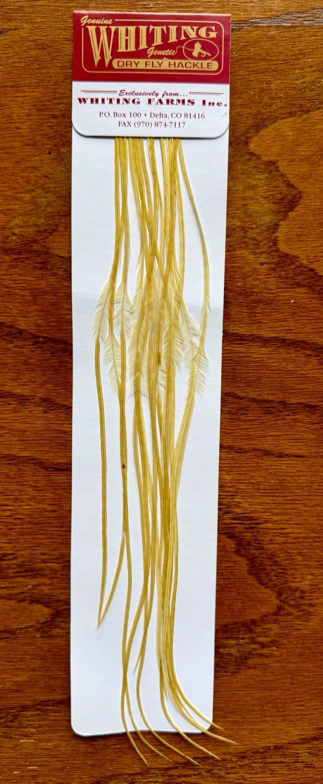 Whiting Dry Fly Hackle 100’s Size 18 Pale Morning Dun 497-SH-E-L