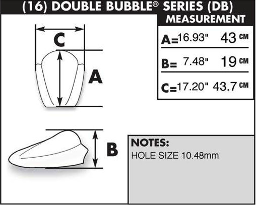 Zero Gravity Double Bubble Windscreen 2015-19 BMW S1000RR - Lt Smk - 16-811-02