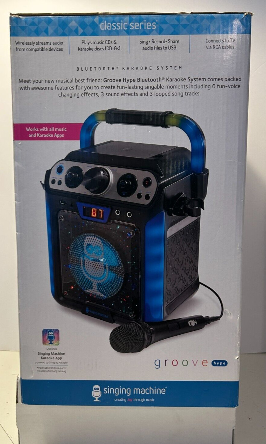 Singing Machine Portable Groove Hype Bluetooth Karaoke System (SML712BK) - [LN]™