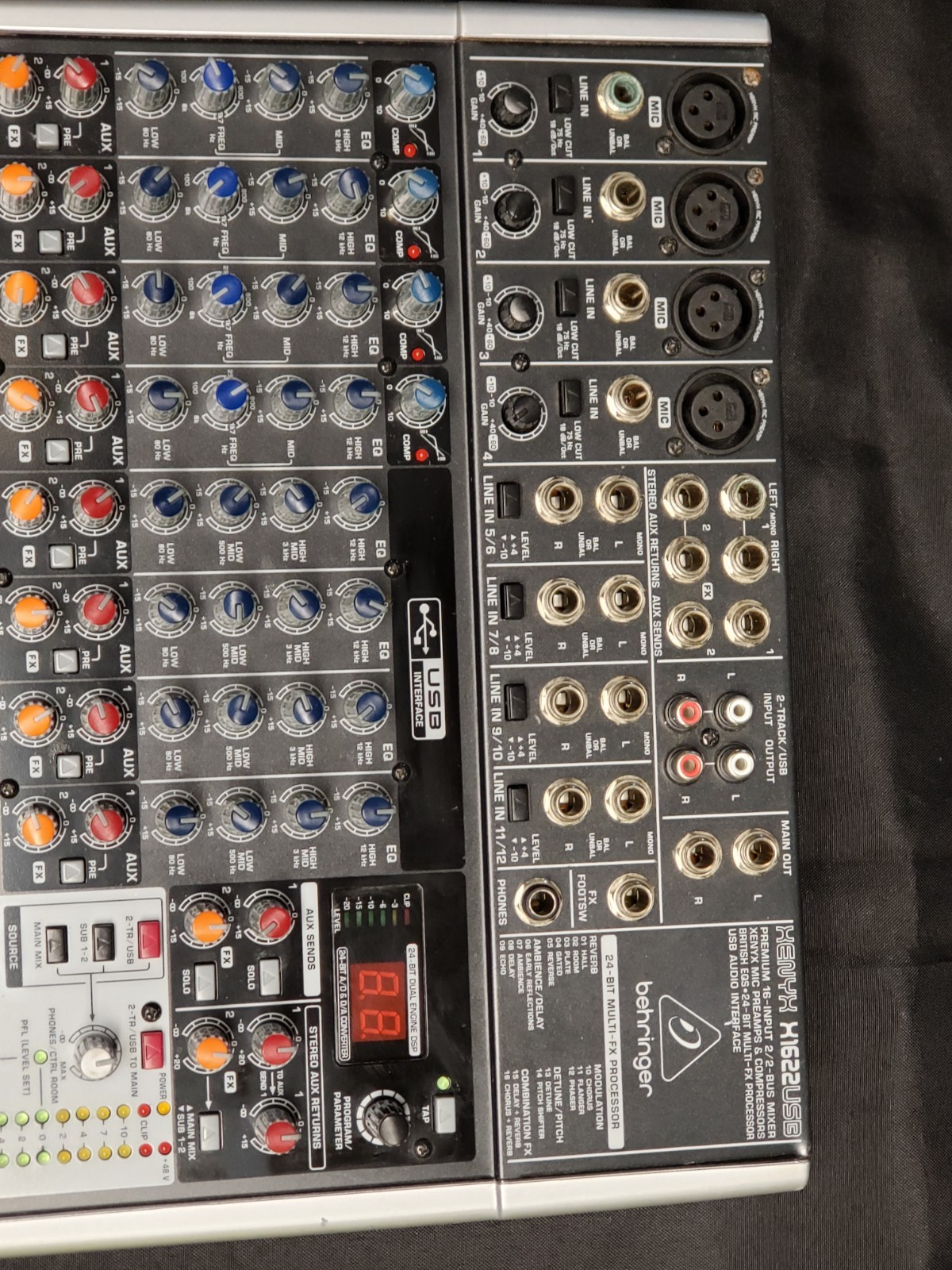 Read Tested Behringer Xenyx X1622USB Multi-FX Processor USB Audio Interface