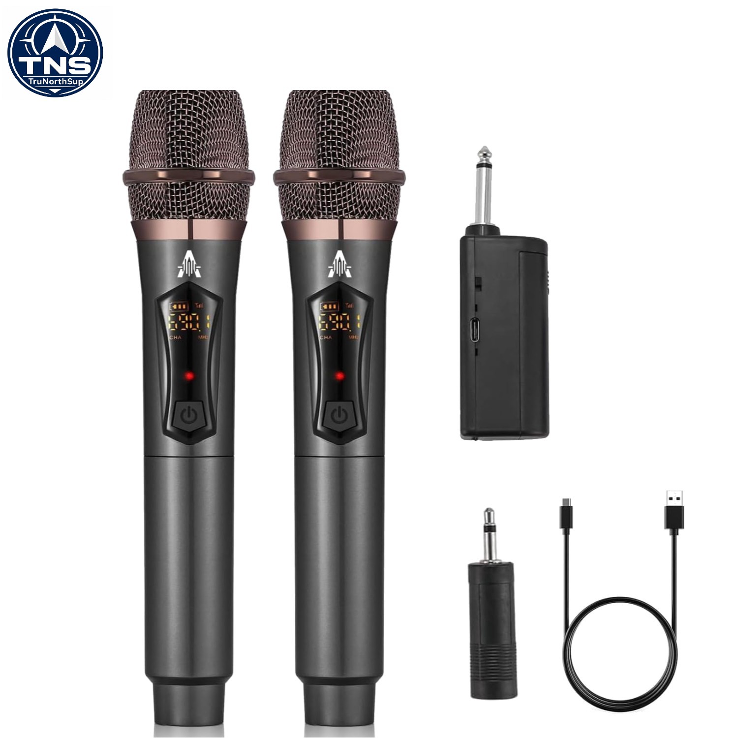 Wireless Microphones UHF Rechargeable Receiver 50H Long Range Karaoke Party D...
