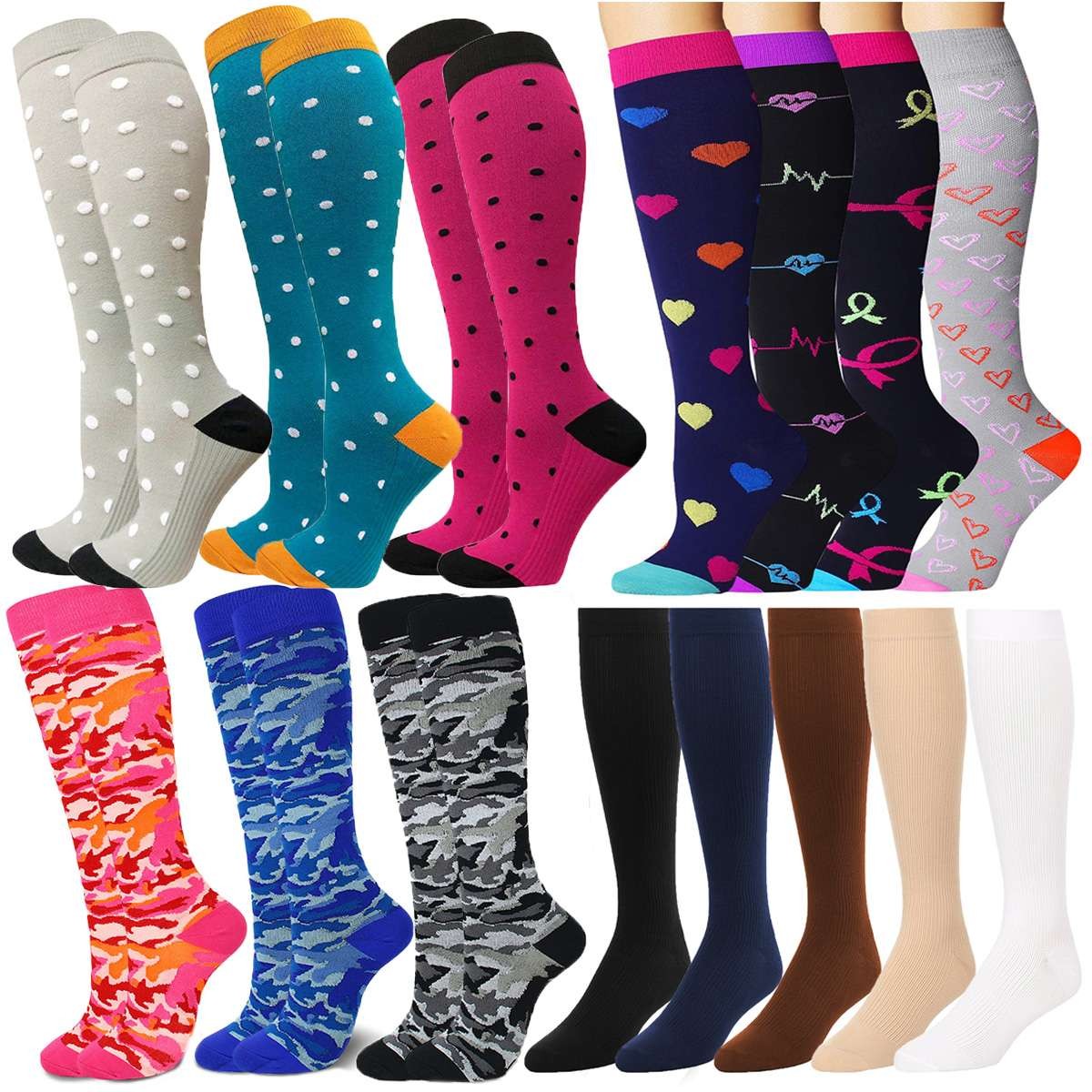 Compression Socks Stockings Knee High Womens Mens Medical 20-30 mmHG S/M - 4XL