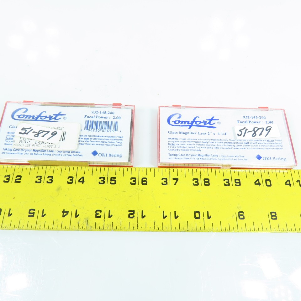 Comfort 932-145-200 Magnifier Glass Plate Lens 2"x 4-1/4" Focal Power:2.00 Lot/2