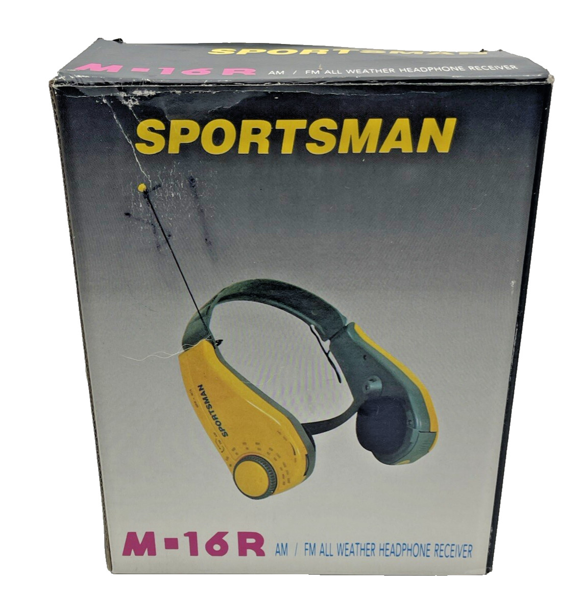 VTG‼ Sportsman AM/FM All Weather Headphones Receiver M-16R Yellow