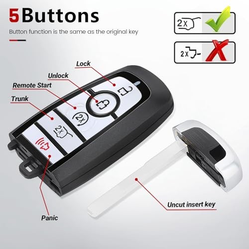 Keyless Entry Remote Key Fob Replacement for Ford Explorer with chip