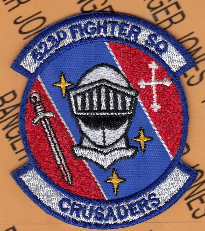 USAF Air Force 523rd Fighter Squadron FS CRUSADERS ~3" patch c/e