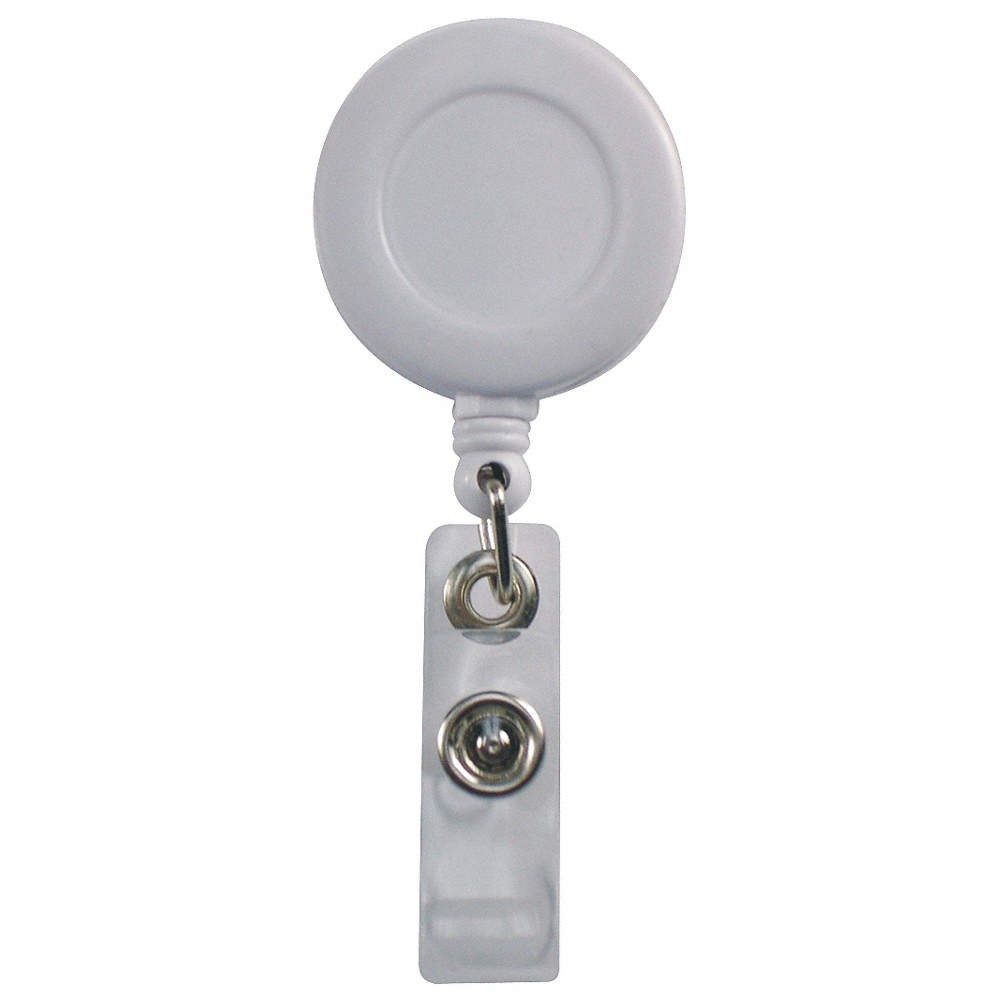 GRAINGER APPROVED 25DU68 Badge Reel Retractable w/Clip WH,PK10 25DU68
