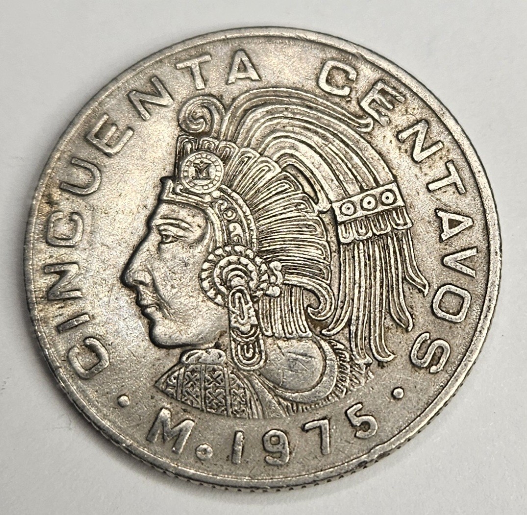 1975 Mexico Cincuenta 50 Centavos - Mexican Copper Nickel World Coin - L13