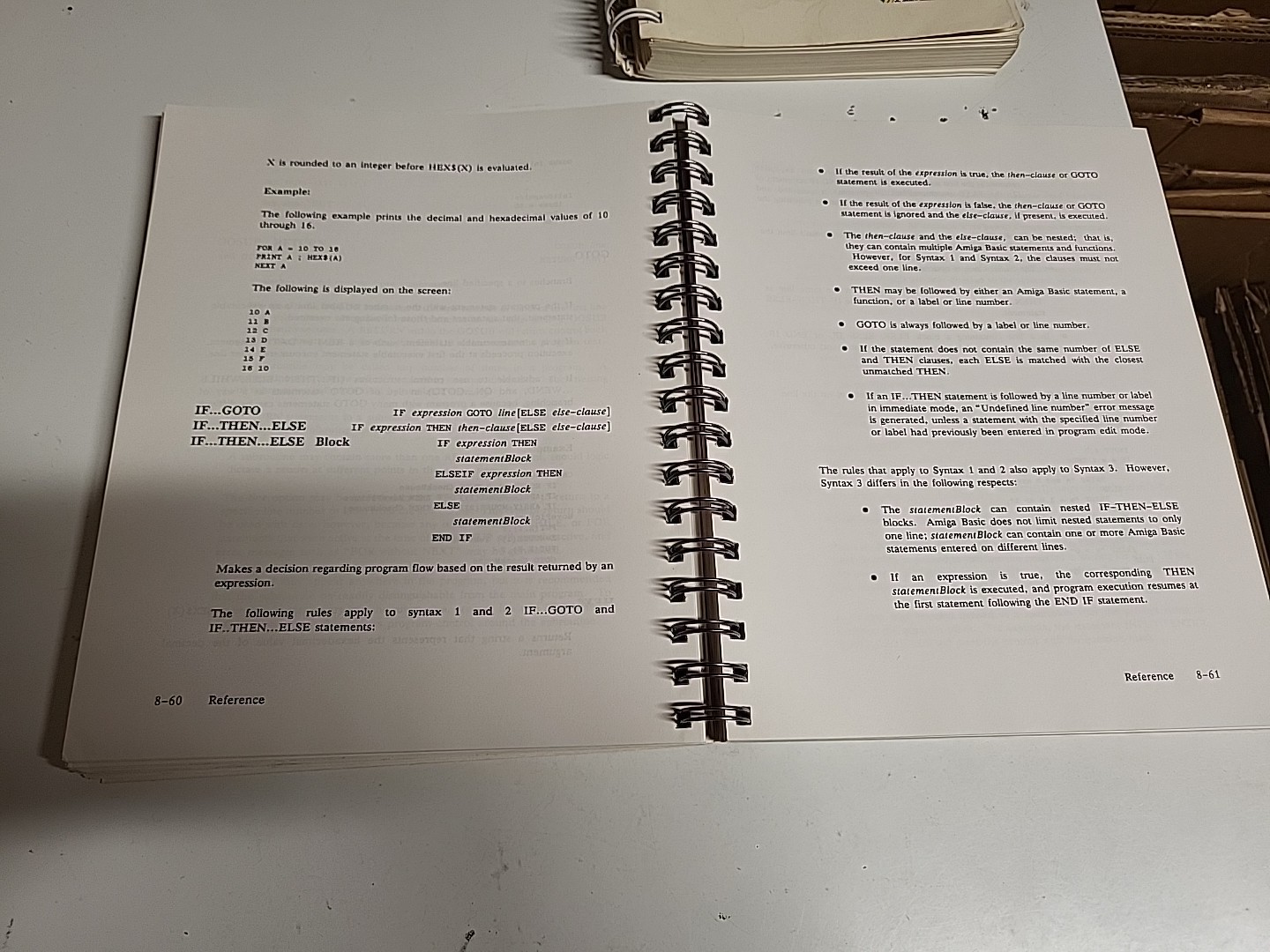 Vintage Amiga Basic User Manual 1985 Microsoft Commodore Amiga Programming Book
