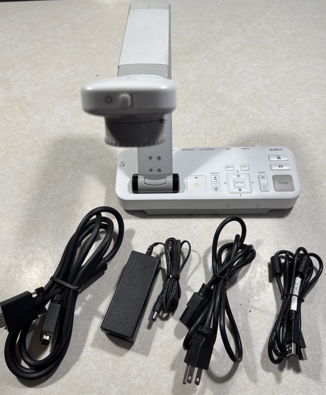 Epson ELPDC11 High Definition Interactive Document Camera Visualizer W/ CABLES!